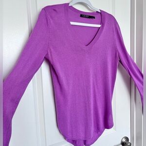 auren Ralph Lauren Purple V Neck Sweater Size Small Spring Easter Top